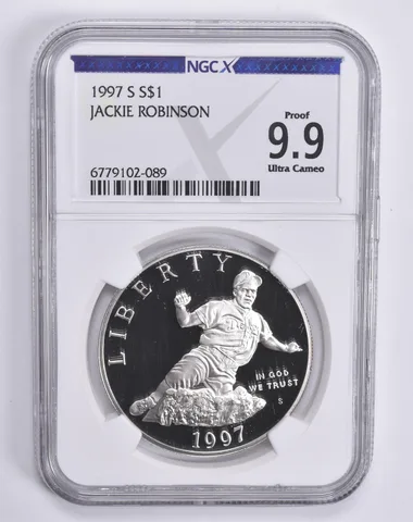 1997-S Jackie Robinson Commemorative Dollar Proof 9.9 UCAM NGC X NGCX