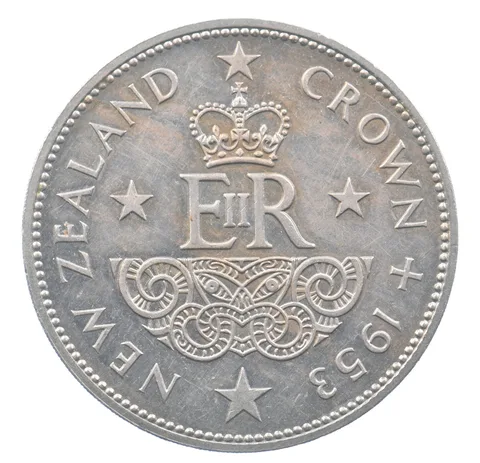 1953 New Zealand 1 Crown Beautiful Tone *2366
