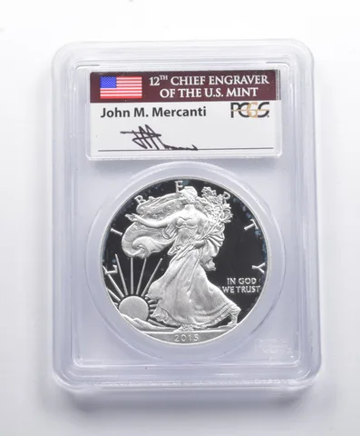 PR70DCAM 2015-W American Silver Eagle FDOI D.C. Signed Mercanti PCGS *8822