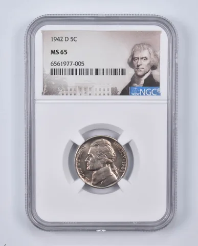 1942-D Jefferson Nickel MS65 NGC Special Lbl