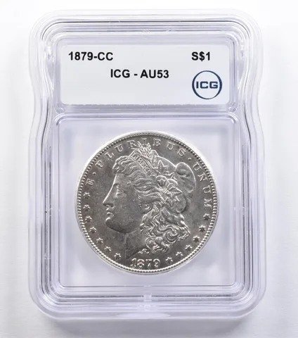 1879-CC Morgan Silver Dollar AU53 ICG *2208