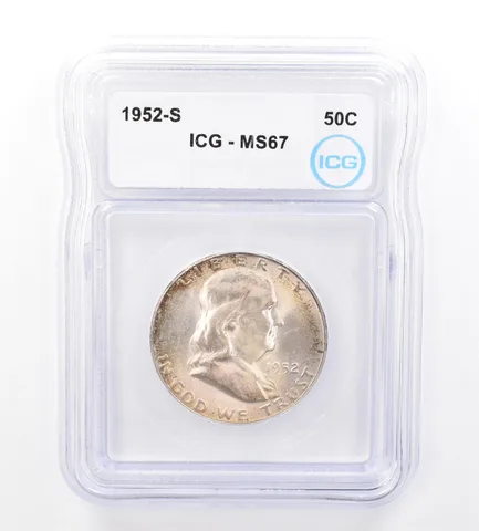 1952-S Franklin Half Dollar MS67 ICG Beautiful Tone *1673