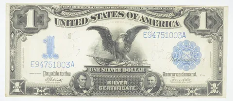 1899 $1 Black Eagle Silver Certificate - United States Large Note a2022