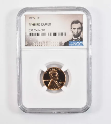 PF68 RD CAM 1955 Lincoln Wheat Cent - Graded NGC a7699