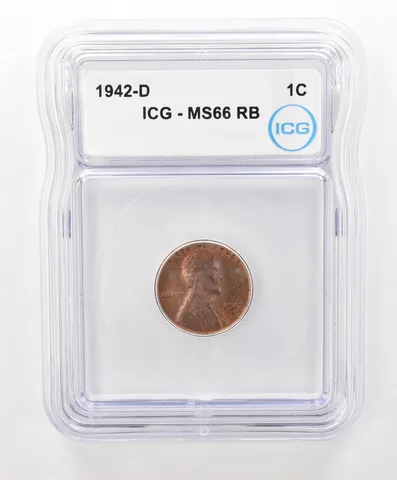 1942-D Lincoln Wheat Cent MS66 RB ICG Beautiful Tone a6659