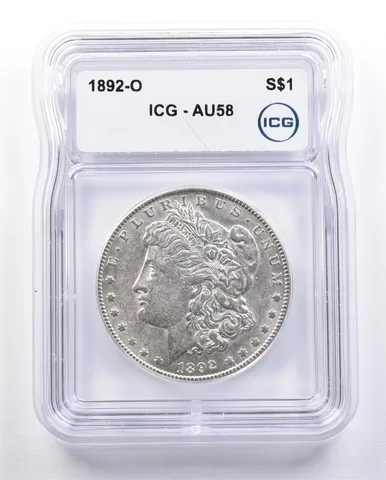 1892-O Morgan Silver Dollar AU58 ICG *1653