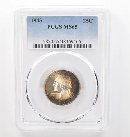 1943 Washington Quarter MS65 PCGS Beautiful Tone *2470