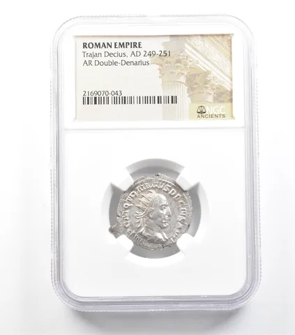 AD 249-251 Roman Empire Trajan Decius AR Double-Denarius NGC *5918