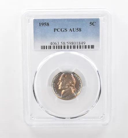 1958 Jefferson Nickel AU58 PCGS Beautiful Tone *1804