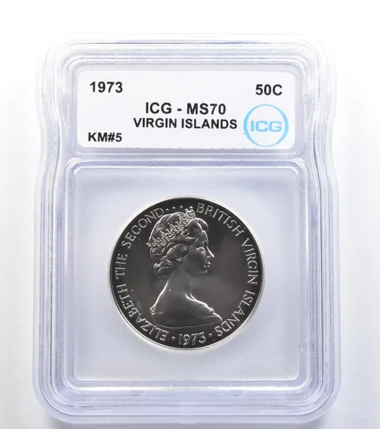 1973 Virgin Islands 50 Cents KM#5 MS70 ICG *7981