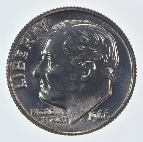 1966 Roosevelt Dime SMS Finish