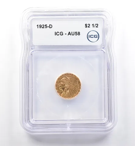 1925-D $2.50 Indian Head Gold Quarter Eagle AU58 ICG *0283