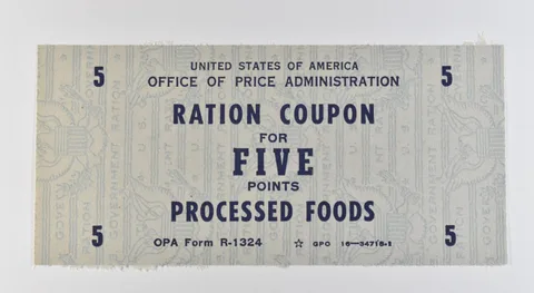 WWII Ration Coupon 5 Points Processed Foods *3184