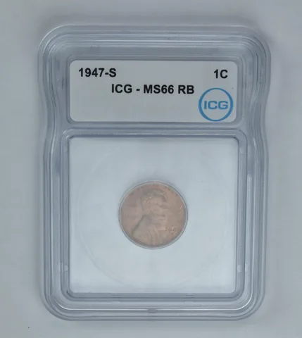 1947-S Lincoln Wheat Cent MS66 RB ICG Beautiful Tone *0999