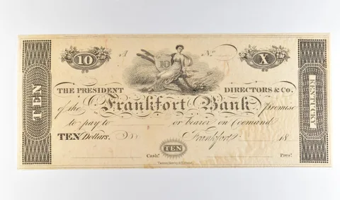 1800s $10 Frankfort Bank KT Obsolete Note *8674