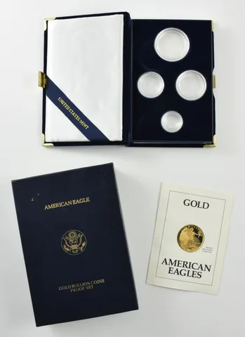 OGP 1991 Gold Eagle Proof Set 4-Coin BOX & COA - NO COINS