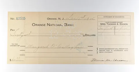 1925 Orange National Bank Check $60 *8369