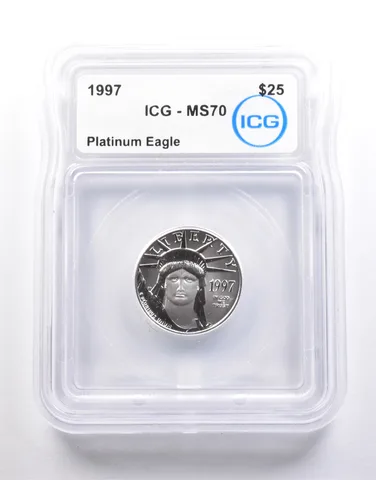 1997 $25 American Platinum Eagle 1/4 Oz Platinum MS70 ICG