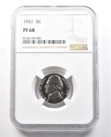 1951 Jefferson Nickel PF68 NGC PQ Cameo Contrast *8040
