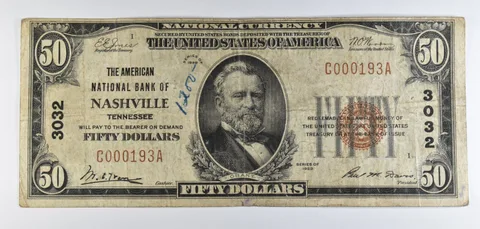 1929 $50 National Currency Note Nashville TN Ch#3032 a8547