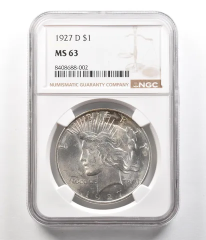 1927-D Peace Silver Dollar MS63 NGC PQ *4973