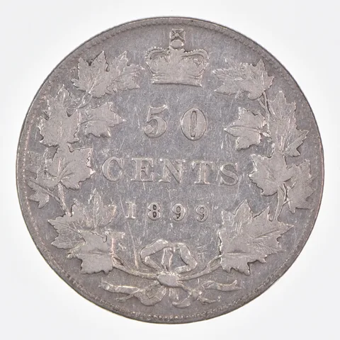 Better Date - 1899 Canada 50 Cents World Coin- Silver *404