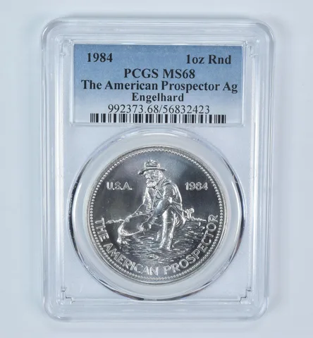 1984 Engelhard Prospector 1 Oz Silver Round MS68 PCGS