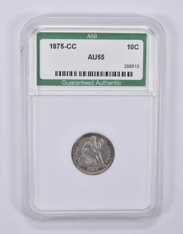 1875-CC Seated Liberty Dime *9242