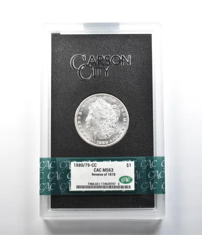 1880/79-CC Morgan Silver Dollar Reverse Of 78 GSA Treasure MS63 CAC CACg *0864