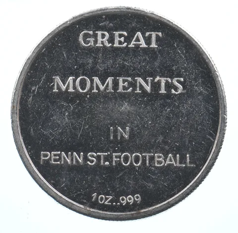 VINTAGE Art Bar/Round 1986 Penn State Lions Nat'l Champs .999 Silver 1 T Oz *903