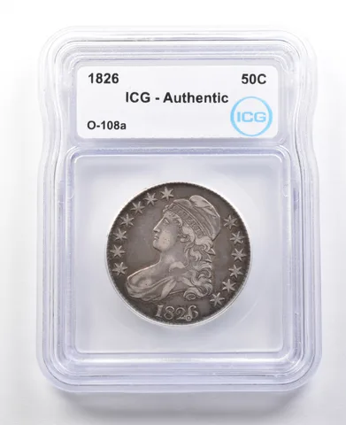 1826 Capped Bust Half Dollar O-108a Authentic ICG *2994