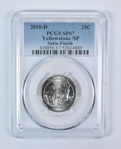2010-D Washington Quarter ATB Yellowstone Satin Finish SP67 PCGS