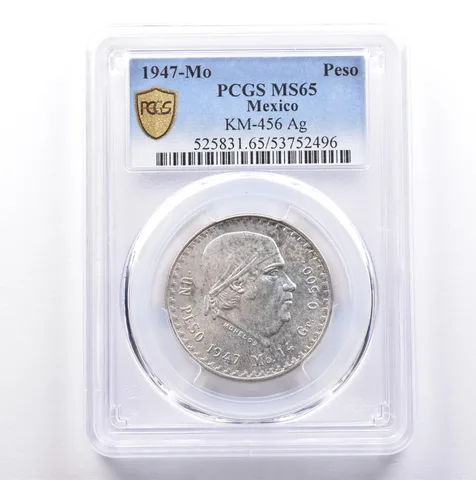 1947 Mo Mexico Peso Silver KM-456 MS65 PCGS *9057