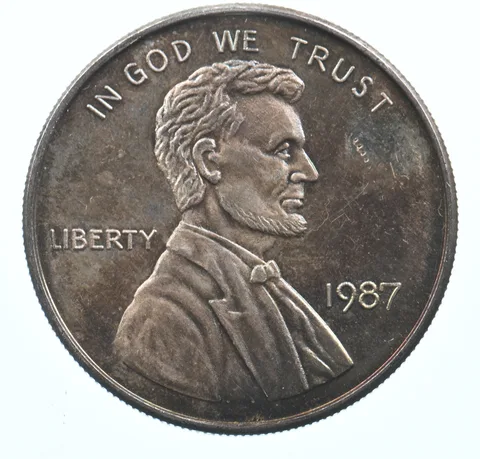 VINTAGE Art Bar/Round 1987 Lincoln Wheat Cent Pattern .999 Silver 1 T Oz *892