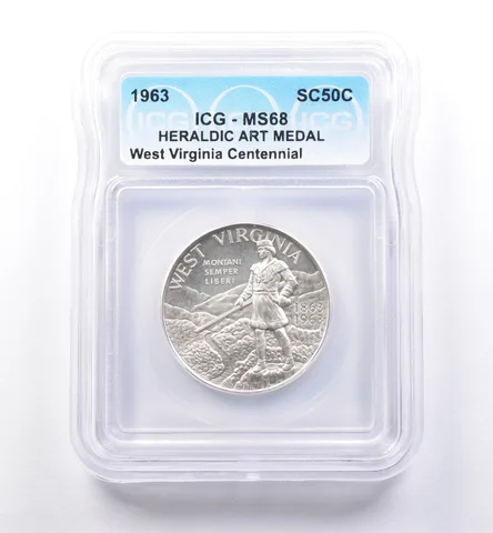 1963 So Called Half Dollar West Virginia Centennial MS68 ICG *8487