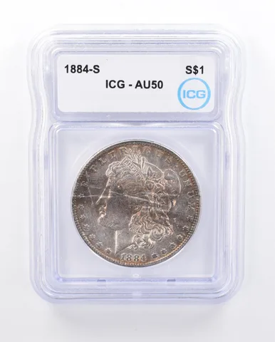 1884-S Morgan Silver Dollar AU50 ICG Beautiful Tone *3526