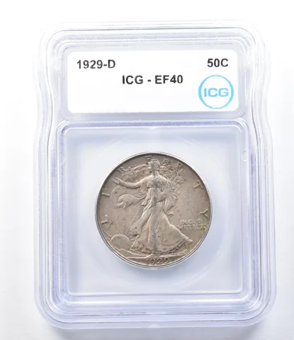 1929-D Walking Liberty Half Dollar EF40 ICG *8827