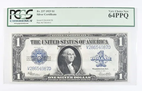 1923 $1 US Silver Certificate FR#237 Graded PCGS 64 PPQ Very Choice New *8073