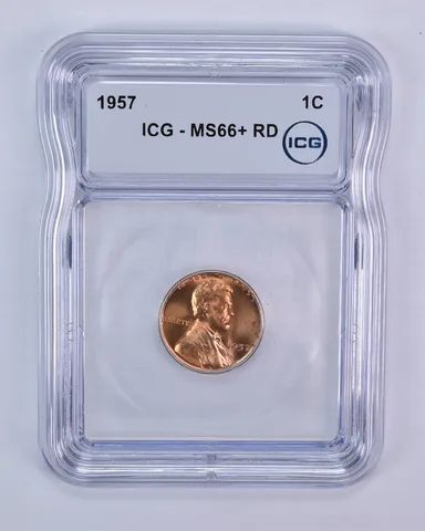 1957 Lincoln Wheat Cent MS66+ RD ICG