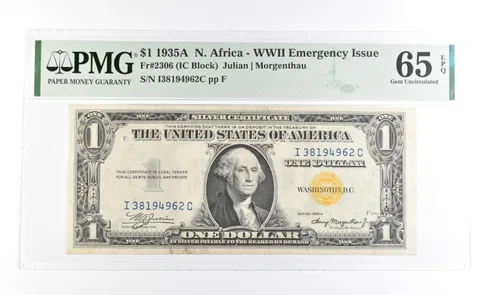 PMG 65 Unc EPQ 1935 A $1 North Africa WWII Emergency Issue Fr#2306 a1109