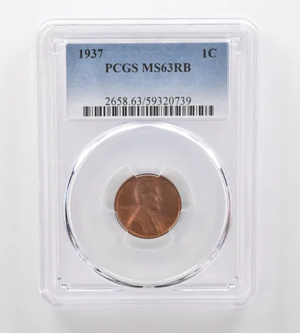 1937 Lincoln Wheat Cent MS63 RB PCGS Beautiful Tone *2062