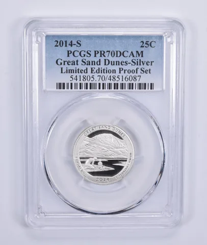 2014-S Quarter Silver Great Sand Dunes Limited Edition Set PR70 PCGS