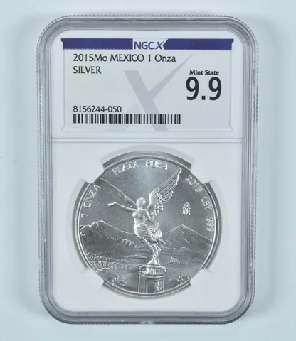 2015 Mo Mexico 1 Onza Silver Libertad Mint State 9.9 NGC X NGCX