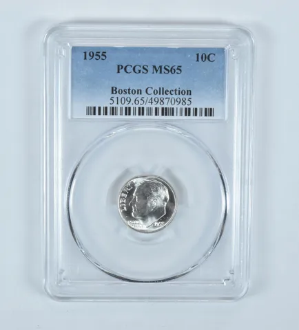 1955 Roosevelt Dime Boston Collection MS65 PCGS