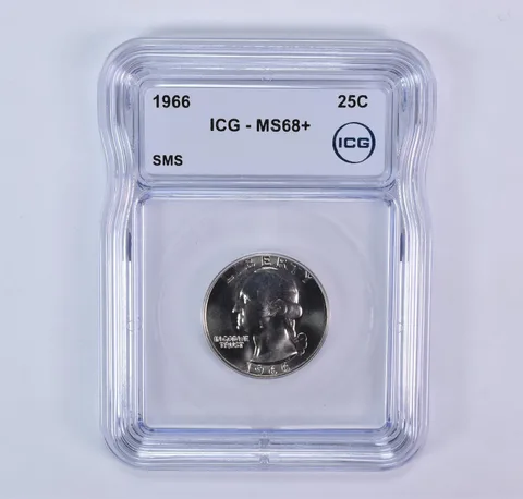 1966 Washington Quarter SMS MS68+ ICG