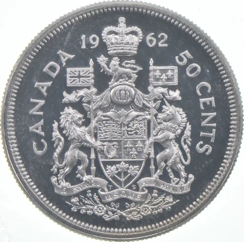 1962 Canada Half Dollar Prooflike In Cello 80% Silver