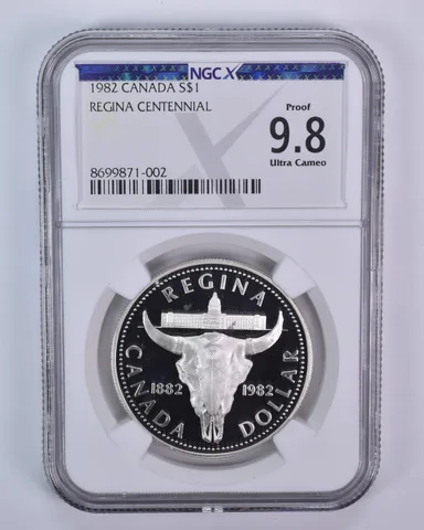 1982 Canada 1 Dollar Silver Regina Centennial Proof 9.8 UCAM NGC X NGCX