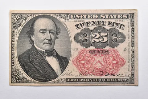 1874-G 25 Cents United States Fractional Currency a9539