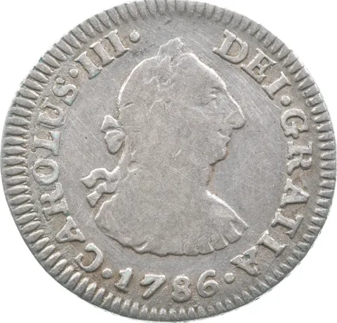 1786 Mo/FM Mexico 1/2 Real Shipwreck Coin 1.6g *9583