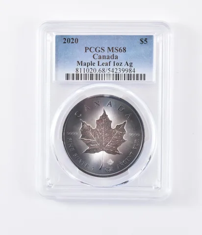 2020 Canada 5 Dollars Silver Maple Leaf MS68 PCGS Beautiful Tone a1225